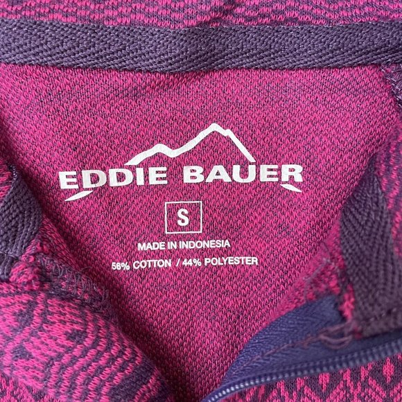 Eddie Bauer Quarter Zip Womens Small Purple Pink Knit Top Shirt Sweater Pullover - Picture 4 of 9